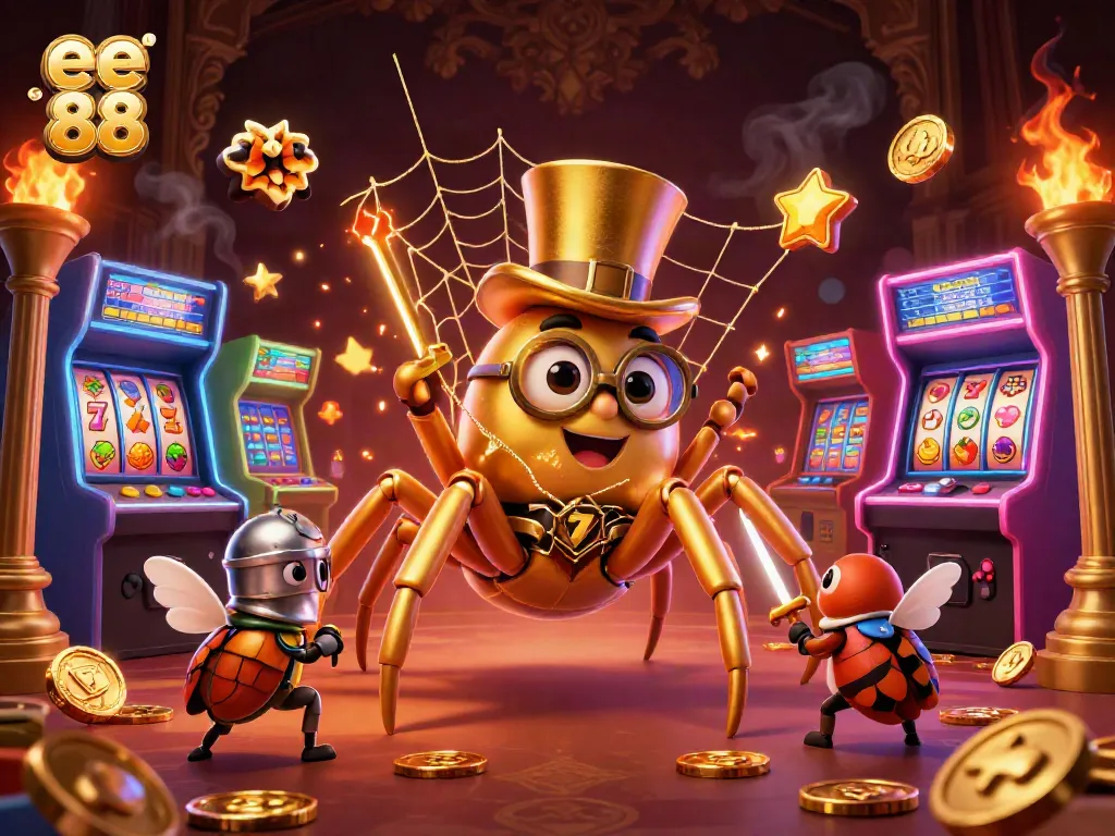 Engage in thrilling gameplay with ee 88, featuring a vibrant casino scene illustrated in a colorful 3D format.