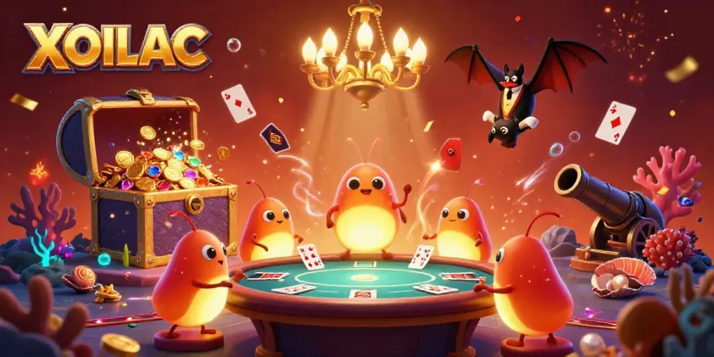 Experience the thrill of XOILAC's underwater casino, illuminated by glowworms amidst treasures and dynamic games.