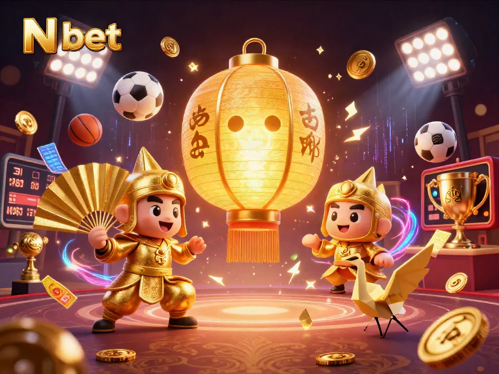N bet showcases vibrant casino action with golden lantern spirit and dynamic sports elements.