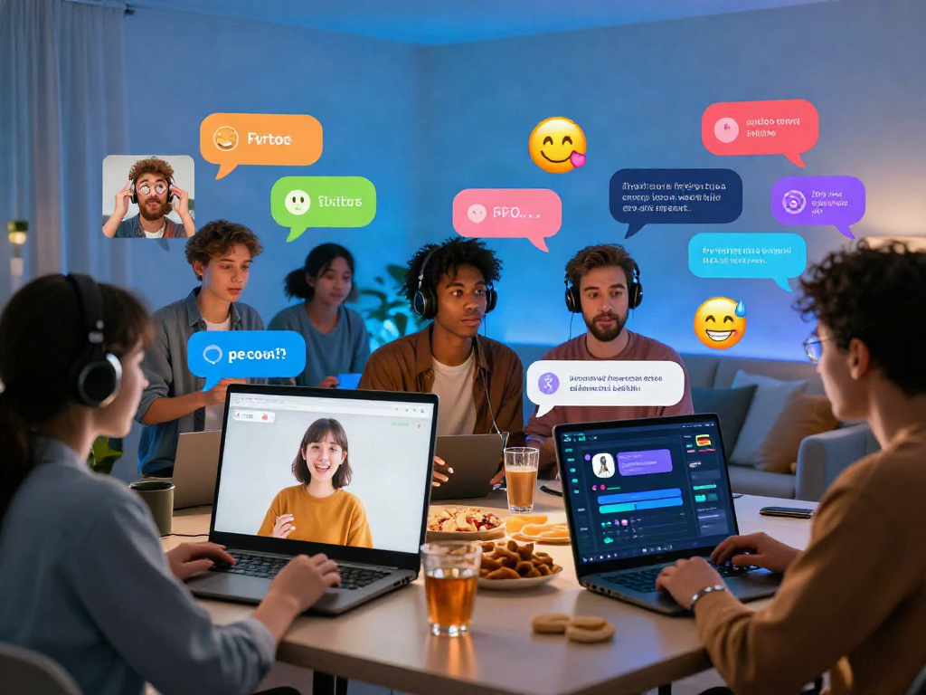 Engaging digital chat scene featuring nsfw ai chat interactions with vibrant avatars.