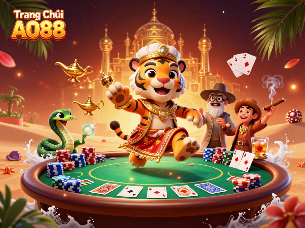 Win big at Trang Chủ AO88 with vibrant 3D casino illustration capturing the excitement of online gaming.