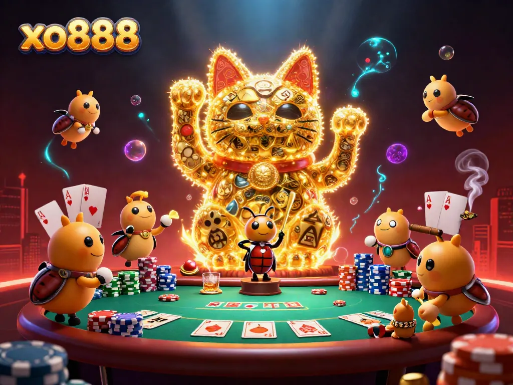 Experience excitement at xo888 with a lucky cat symbolizing winning moments in gaming!