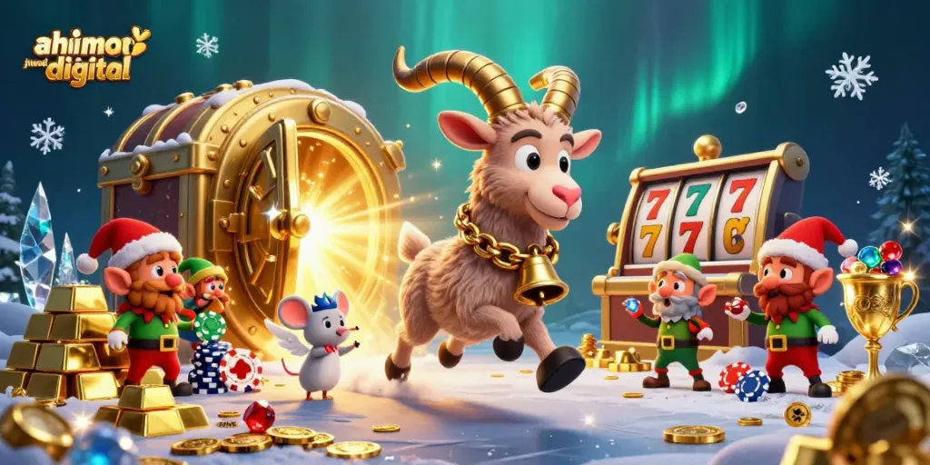 Join the action at ahimajournal-digital's whimsical casino with a Krampus goat and mischievous elves.
