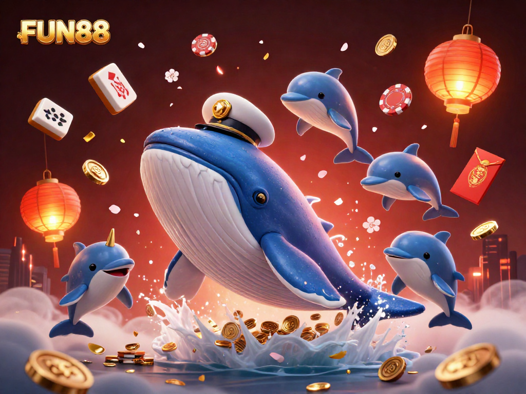 Experience FUN88 with thrilling games and vibrant action in a dynamic 3D casino scene.